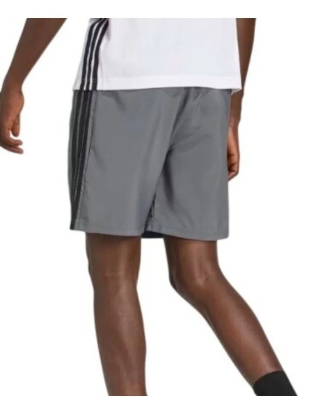 NWT Adidas Men's XL Gray Active Track Shorts Polyester Elastic Waistband